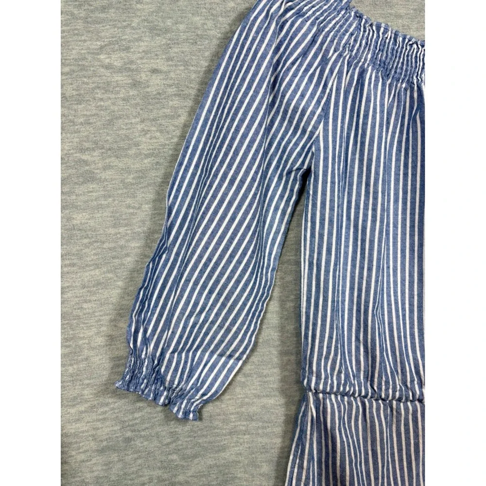 Mudpie Blue‎ Stripe Short Romper Off Shoulder Womens S Summer Beach Casual Cute